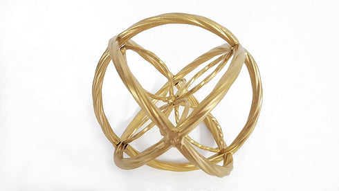 Small Gold Sphere with Inner Flower Petal Design