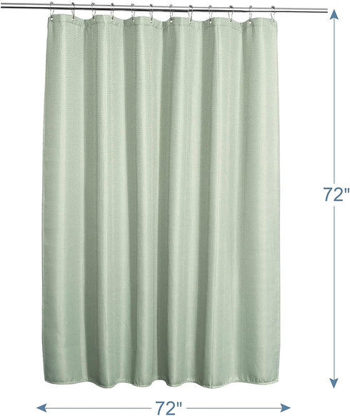 AmazerBath Sage Green Shower Curtain Waffle Shower Curtain, Fabric Shower Curtain Water-Repellent, 12 Metal Grommets, Premium Polyester, Heavy Duty, 72 x 72 Inches, Sage Green