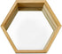 PARNOO Wall Mirror Set of 3 Hexagonal Wood Frame Mirrors | Wall Mounted Mirrors | Geometric Mirror Set for Wall Décor