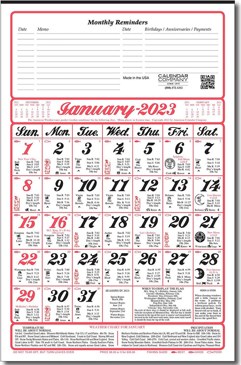 2023 America's Original Almanac Calendar