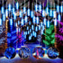 Allnice Meteor Shower Lights Falling Rain Lights Christmas Lights 30cm 8 Tube 192 LEDs Fairy String Lights for Halloween Christmas Wedding Tree Garden Home Outdoor Decoration (Blue)