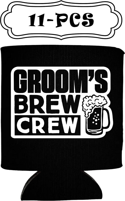 NeeNoNex Beer Me I'm Getting Married and Groom's Crew Crew Insulated Can Coolie Coolers (12, Beer Me + Brew Crew)