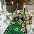 St. Patrick's Day Clover Linen Table Runner Dresser Scarves, Irish Lucky Shamrock Rectangle Tablecloths for Farmhouse Kitchen Dining Wedding Picnic Party 16x72in, Green Buffalo Plaid Checkered