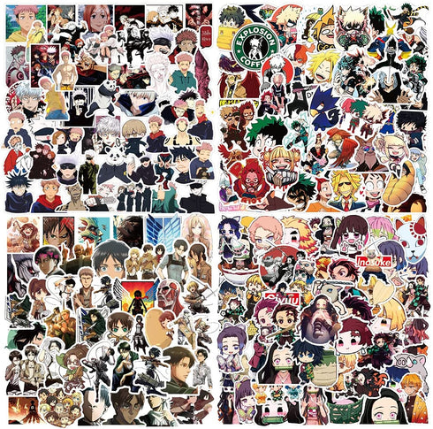 200 PCS Anime Stickers Vinyl Waterproof Stickers for Laptop Water Bottles for Hydro Flask Skateboard Computer Phone Anime Sticker Pack for Kids/Teen (200 PCS Anime Stickers)