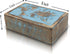 Great Birthday Gift Ideas Handmade Decorative World Map Wooden Jewelry Box Treasure Box Jewelry Organizer Keepsake Box Treasure Chest Trinket Holder Lock Box Watch Box (Blue Wash Finish)