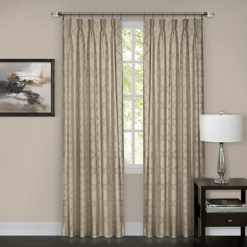 Achim Home Furnishings, Camel Windsor Pinch Pleat Pane, 34 by 63", 34 x 63