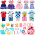 5.3 Inch Chelsea Doll Clothes and School Playset 3 Dresses 3 Outfits 2 Shoes and 19 Pcs Study Supplies Accessories for Chelsea Doll