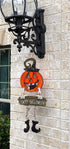 Transpac Halloween Decoration Wall Front Door Wreath Hanging Wood Metal Decor Indoor Outdoor 24" x 10.5" (Pumpkin Boo)