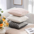 MIULEE Decorative Velvet Throw Pillow Covers Soft Solid Pillowcases Striped Lumbar Square Cushion Covers for Couch Sofa Bed Living Room 18x18 inch, Pack of 2, Grey