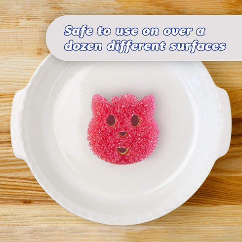Scrub Daddy Sponge - Special Pet Edition - Scratch Free Sponge, Dishwashing Sponge for Kitchen and Bathroom, FlexTexture, Soft in Warm Water, Firm in Cold, Odor Resistant (Cat)