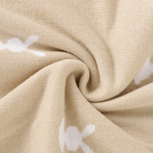 LAWKUL Baby Wrap Blanket Soft 100% Cotton Baby Blanket Knit Crib Receiving Blanket with Bunny Pattern Swaddle Cute Blanket for Babies Boy and Girl in Easter Size 4030 Inches