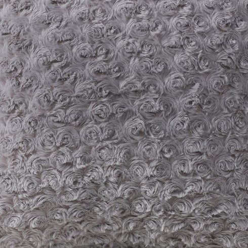 MANDIOO Pack of 2 Grey Faux Fur 3D Flower Pattern Fuzzy Cozy Soft Decorative Throw Pillow Covers Set Cushion Cases Pillowcases for Couch Sofa Bedroom Car 22x22 Inches