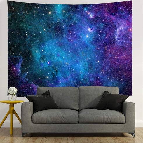 Lahasbja Galaxy Tapestry Blue Starry Sky Tapestry Universe Space Tapestry Wall Hanging Psychedelic Tapestry Mysterious Nebula Stars Wall Tapestry for Living Room Dorm