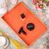 MAONAME Orange Serving Tray with Handles, Modern Decorative Tray for Coffee Table, Plastic Rectangular Tray for Ottoman, Bathroom, Decor, 15.75 x 10.2 x1.57