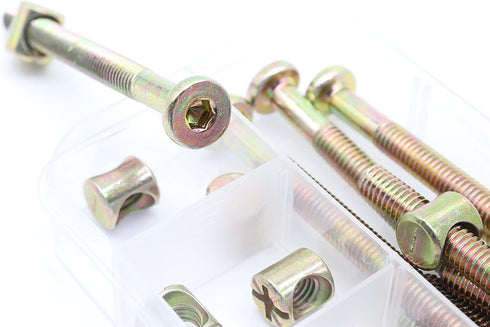 binifiMux 10-Pack M6-1.0 x 70mm Hex Socket Head Cap Crib Baby Bed Bolt and Barrel Nuts, Crib Screws