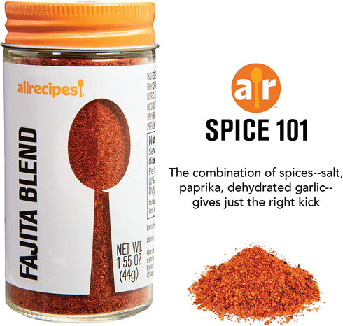 Allrecipes Taste of Mexico (Cilantro, Ground Cumin, Fajita Blend) in Glass Jars with Removable Sifter Caps for Sprinkling, Set of 3