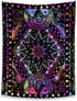 Fowocu Psychedelic Colorful Sun and Moon Tapestry Wall Hanging, Indie Hippie Mandala Cool Trippy Wall Tapestries, Purple Blacklight Tapestry for Bedroom Living Room Dorm (Multi Color, 60'' — 80'')