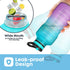 64oz Half Gallon Water Bottle with Time Marker, BUZIO Water Jug with Spout & Straw lid, BPA Free 1/2 Gallon Water Bottle with Straw & Handle for Fitness Outdoor, Ombre Green Pink Purple