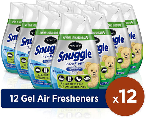 Renuzit Snuggle Solid Gel Air Freshener, Superfresh Original Scent, 7 Oz, 12Count