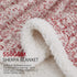 SE SOFTEXLY Sherpa Throw Blanket,Soft Blanket with 30% Wool and 70% Cotton for Winter,Fuzzy Cozy Thick Blanket,Warm Winter Blanket for Couch Bed Sofa (Red, 50" x 60")