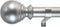 Decopolitan Ball Single Telescoping Drapery Rod Set, Long, Silver, 72 to 144-Inch