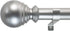 Decopolitan Ball Single Telescoping Drapery Rod Set, Long, Silver, 72 to 144-Inch