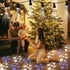 Vigdur Christmas String Lights - Snowflake Projector Light String with 10 LED Hanging Blue&White Snowflake Projector Bulbs Plug in for Indoor Outdoor Xmas Patio Yard Bedroom Holiday Decor,31.4FT
