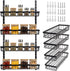Spice Rack, Spice Rack Organizer Wall Mount, 4-Tier Stackable Hanging Spice Rack, Spice Shelf Storage, Floating Shelves Storage for Spice, Adjustable Spice Holder for Kitchen Bathroom Cabinet Pantry