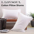L LOVSOUL 100% Cotton Pillowcase 2 Pack White Queen Size 20x28Inches,Luxury Soft Breathable and Machine Wash Pillow Covers with Envelope Closure(Pillows are not Included)