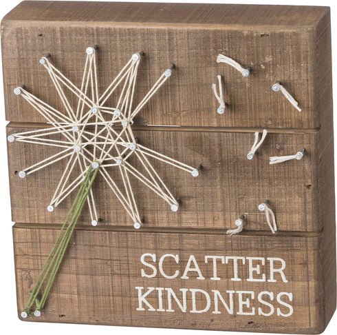 Primitives by Kathy String Art Wooden Box Sign, 6 x 6-Inches, Scatter Kindness
