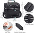 Insulated Lunch Bag, Leakproof Thermal Bento Cooler Tote for Women and Men, Dual Compartment with Shoulder Strap, 10.1" x 6.5" x 8.3", Black