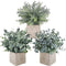 Auelife Artificial Plants 3PCS 9-10IN Mini Potted Plants, Fake Eucalyptus / Glossy Grass / Pale Grass Plants (Square Pot) Faux Lifelike Flower Greenery Decor for Home Office Farmhouse Bathroom