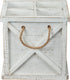 Barnyard Designs Rustic Wood Utensil Caddy with Napkin Holder - 4 Compartment Flatware, Silverware or Utensil Crock and Napkin Slot, Farmhouse Kitchen Decor, White, 7.75" x 7.75 x 6.75" (White/White)