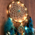 Dream Catcher Blue Tree of Life with Feathers, Mobile LED Fairy Lights Handmade Indians Traditional Circular Net for Wall Hanging Decor, Bedroom Kids, Home Decoration Wedding Party Blessing Gift