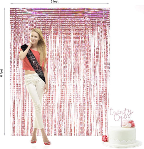 21st Birthday Decorations| 21 Birthday Party Supplies | 21 Cake Topper Rose Gold | Finally 21 Sash|Rose Gold Confetti Balloons for her| Foil Fringe Curtains for Finally Legal 21st Birthday Party