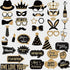 36 Pieces Gold Birthday Photo Booth Props, Large Gold Birthday Party Photobooth Props with Glitter for Girl Woman Birthday Parties Supplies (Black, Gold)