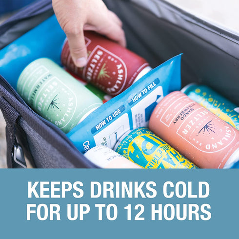 CleverMade Reusable Ice Pack - Long Lasting Cold Freezer Packs for Insulated Coolers & Lunch Bags - Add Water & Freeze - Clever Ice - No Ice Needed - Size Small - Set of 5