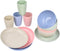 Lnrkai Dinnerware Sets of Wheat Straw Unbreakable, 12 PCS Lightweight Plates, Bowls, Cups Sets, (/4 per), Reusable Plastic Cereal Camping Dinnerware Set, Easy to Wash, Microwave Safe (4 colors)