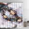 Ikfashoni Marble Shower Curtain, Modern Abstract Shower Curtain with 12 Hooks, Fabric Luxury Bathroom Shower Curtain, Gold Geometric Shower Curtain, Purple Art Shower Curtain, 69" x 70"