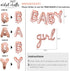 VIDAL CRAFTS Rose Gold Baby Shower Decorations for Girl, It's a Girl Banner, BABY Girl Foil Balloons, 36 Pieces Rose Gold Balloon Arch, Confetti Balloons, Paper Fans, Rose Gold and White Theme Décor
