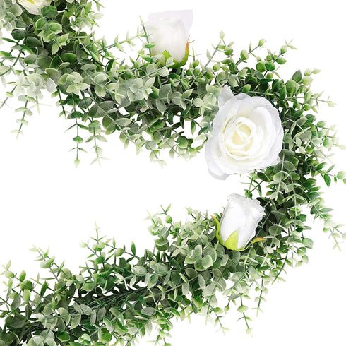 Whonline 5 Packs Artificial Eucalyptus Garlands Fake Greenery Vines, Total 28.5ft, Faux Hanging Plants for Wedding Table Backdrop Arch Wall Party Home Decor