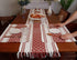 LEVIMETREE Moroccan Table Runner 14 X 72 in, Boho D©cor Washable Natural Burlap Table Runner, Tufted Tassels for Bohemian Wedding Bridal Shower Table Mat Rustic Farmhouse Dining Table D©cor, Red