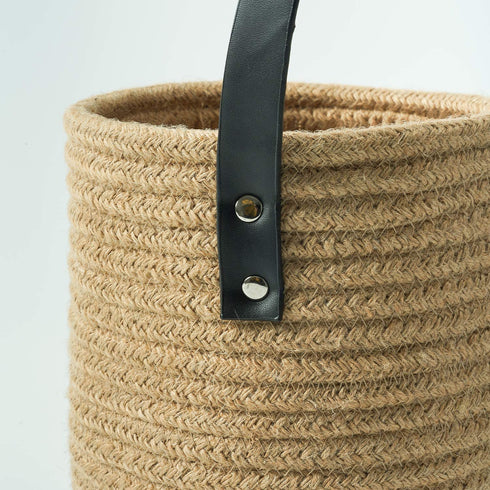Goodpick 2pack Jute Hanging Basket - 7.87" x 7" Small Woven Fern Hanging Rope Basket Flower Plants Wall Basket Decor Set Boho