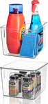Sorbus Plastic Storage Clear Bins with Lid, Stackable Pantry Organizer Box Bin Containers for Organizing Kitchen Fridge, Food, Snack Pantry Cabinet, Fruit, Vegetables, Bathroom Supplies, (2)