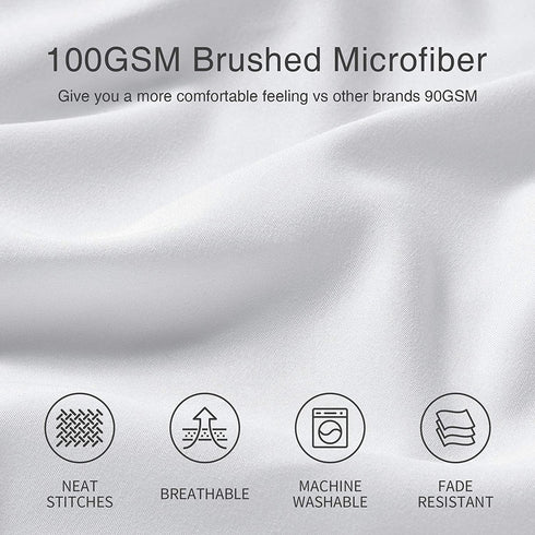 Love's cabin Full Size Sheet Sets White, Luxury Brushed Microfiber 1800 TC Bed Sheets for Full Size Bed, Wrinkle & Fade Resistant 4 Piece Sheet Set (1 Flat Sheet,1 Fitted Sheet,2 Pillow Cases)