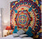 SheetKart Mushroom Kaleidoscope Mandala Tapestry Wall Hanging, Indian Cotton Printed Wall Art, Wall Décor Tapestries, Beige, Large