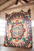 SheetKart Mushroom Kaleidoscope Mandala Tapestry Wall Hanging, Indian Cotton Printed Wall Art, Wall Décor Tapestries, Beige, Large