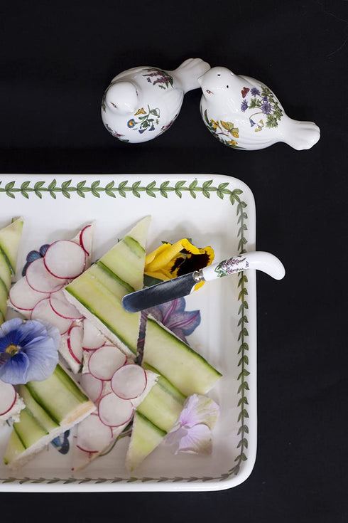 Portmeirion - Botanic Garden Collection - Bird-Shape Salt & Pepper Shaker Set - Dishwasher Safe