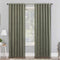 Sun Zero Hampshire Velvet Noise Reducing Thermal Extreme 100% Blackout Back Tab Curtain Panel, 50 in x 84, Moss Green