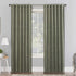 Sun Zero Hampshire Velvet Noise Reducing Thermal Extreme 100% Blackout Back Tab Curtain Panel, 50 in x 84, Moss Green